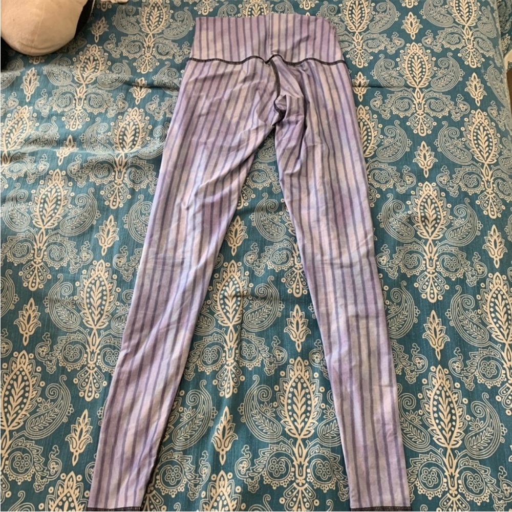 Teeki Tribe Blue Striped Leggings “Hot Pants” w/matching leg warmers - Picture 8 of 10